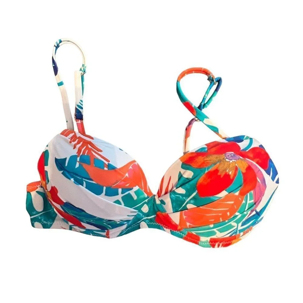Raisins Juniors' Printed‎ Moonshadow Underwire Bikini Top - Riviera Maya Multi L